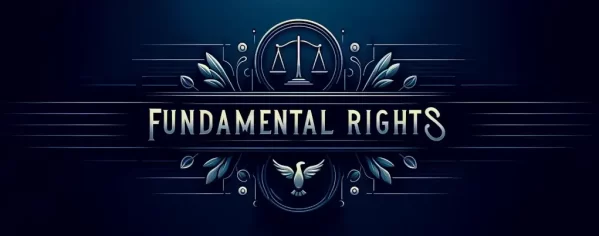 banner image with the phrase "Fundamental Rights", designed with a sleek, modern aesthetic.