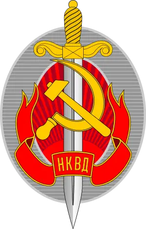 The People's Commissariat for Internal Affairs, abbreviated as NKVD, was the interior ministry of the Soviet Union from 1934 to 1946. Established in July 1934 to succeed the Joint State Political Directorate secret police agency, it held a monopoly on intelligence and state security.