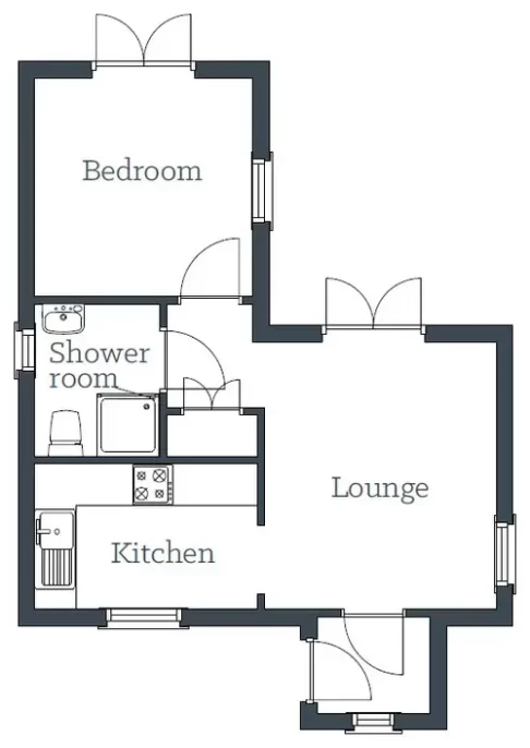 Just one of many types of floor plans for a tiny home